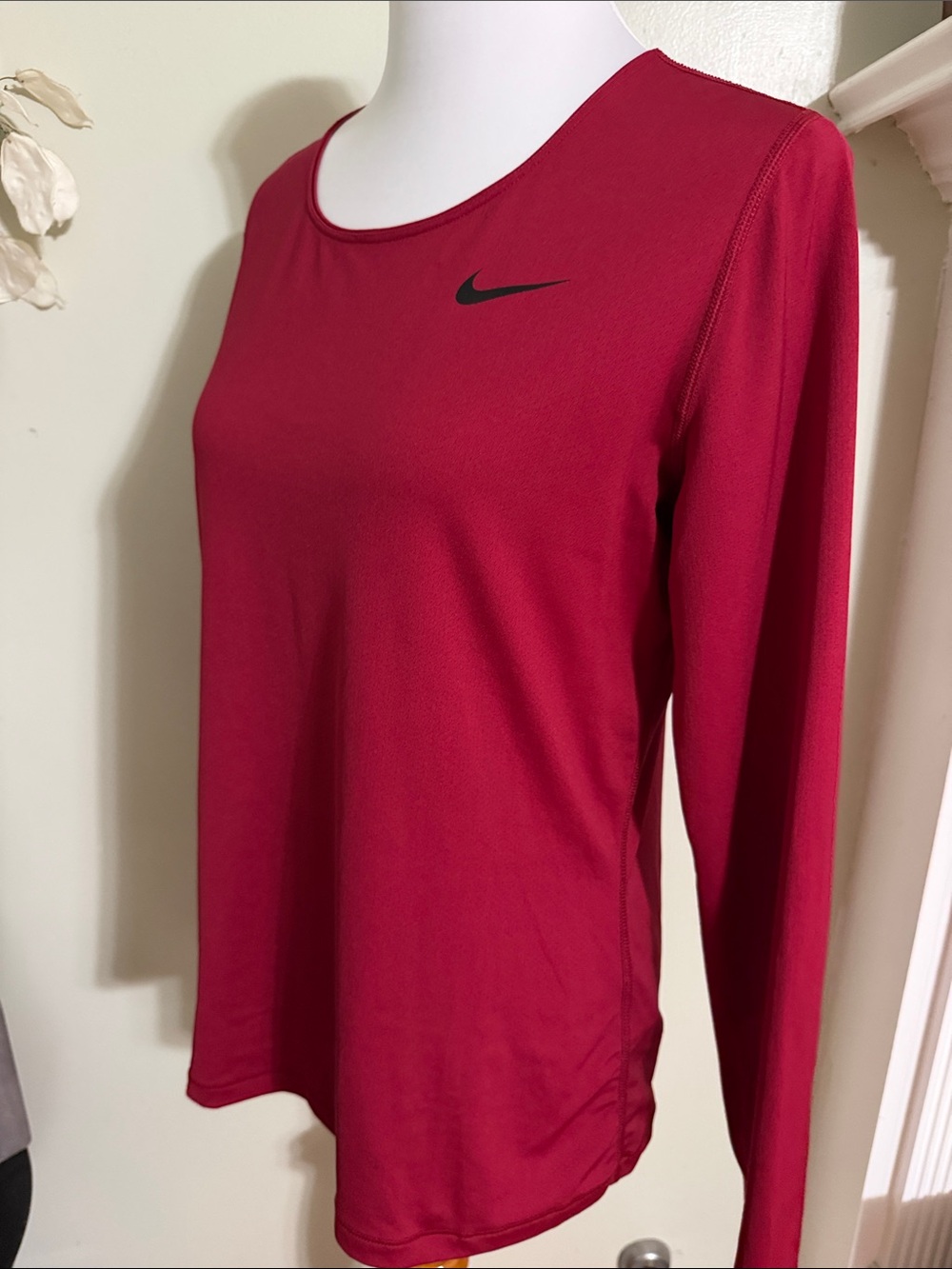 Nike Women's Burgundy Long Sleeve Athletic Top - Picture 2 of 4